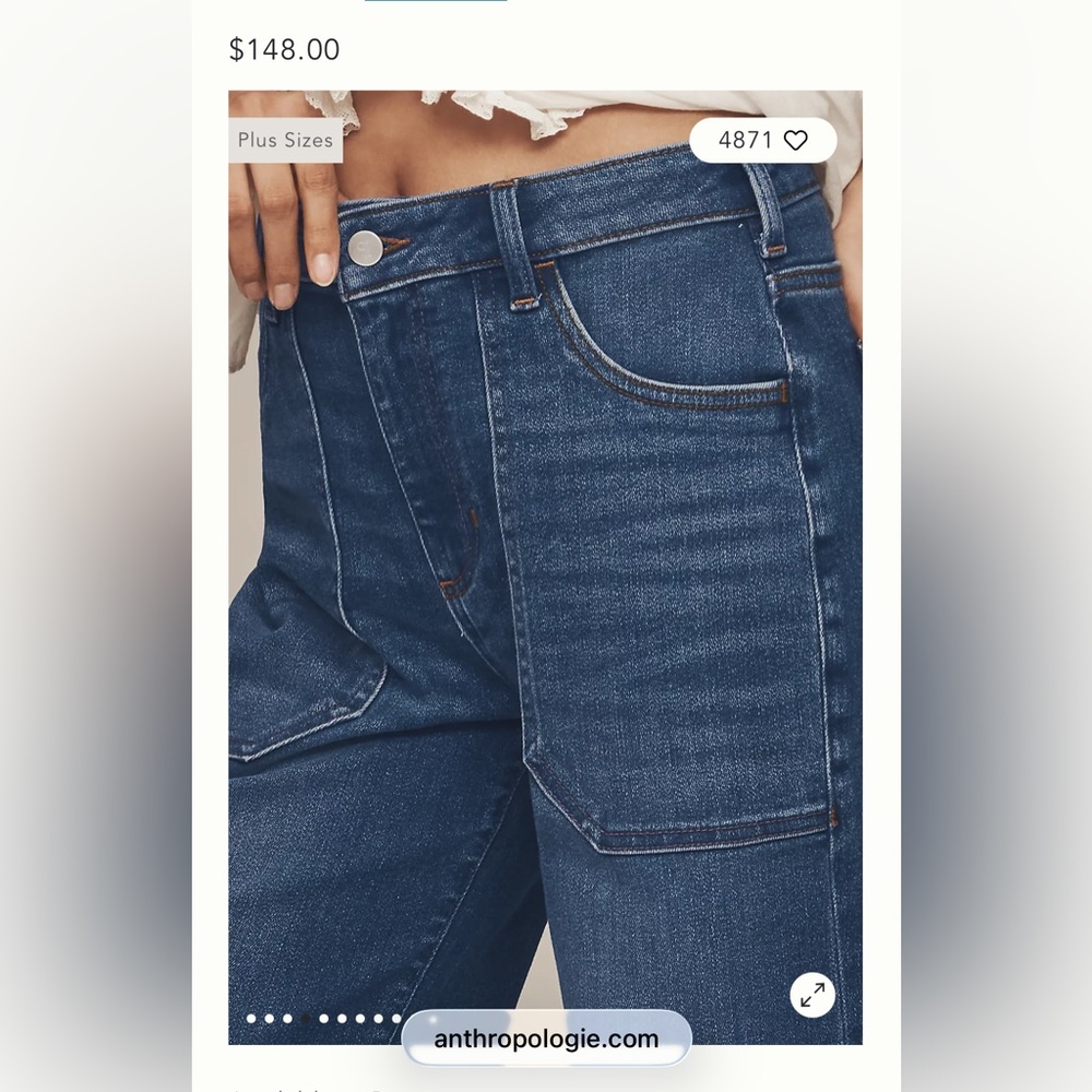 Pilcro Indigo Wide Leg Jeans - Picture 4 of 9